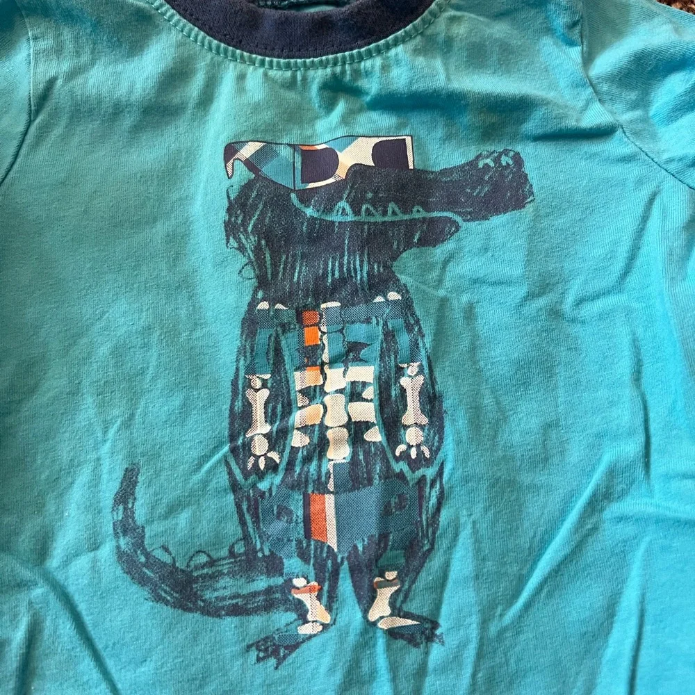 Blue Crocodile Print Kids One Piece